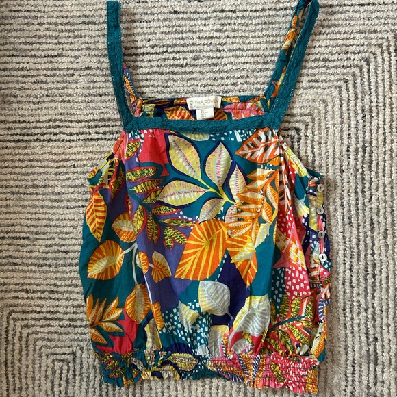 Cynthia Rowley Tops - Cynthia Rowley Colorful Tropical Leaf Tank Top Vacation Beach Resort Cotton